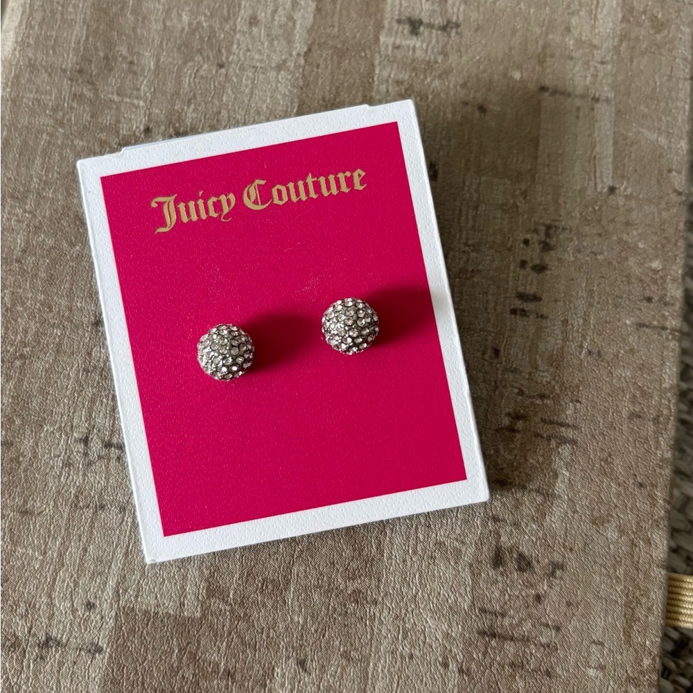 Juicy Couture pave stud earrings Y2K New!
